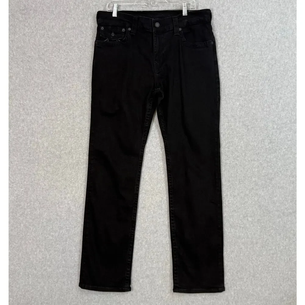 True Religion Ricky Flap Relaxed Straight Jeans Size 34 Flap Pockets Streetwear